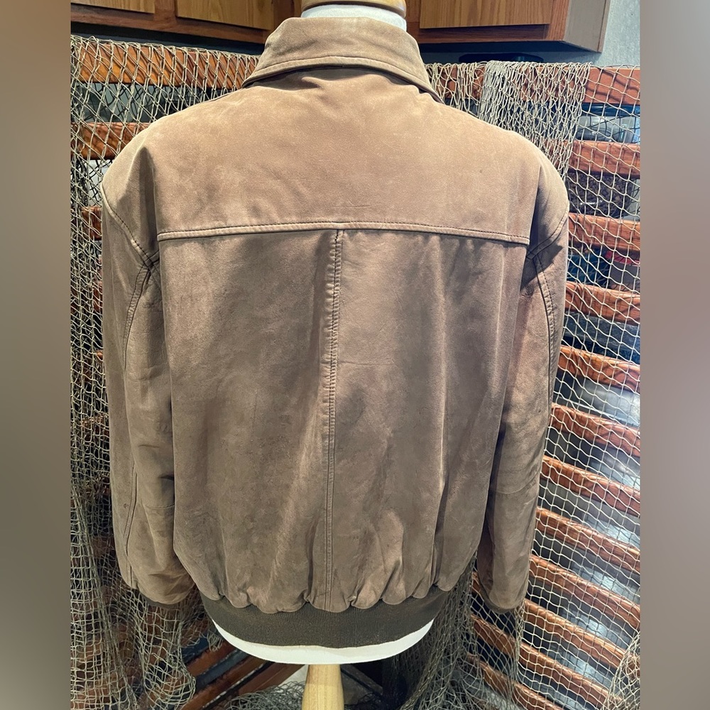 Hill & Archer Men's Brown Leather Bomber Style Jacket Coat Size 44 - Picture 2 of 13